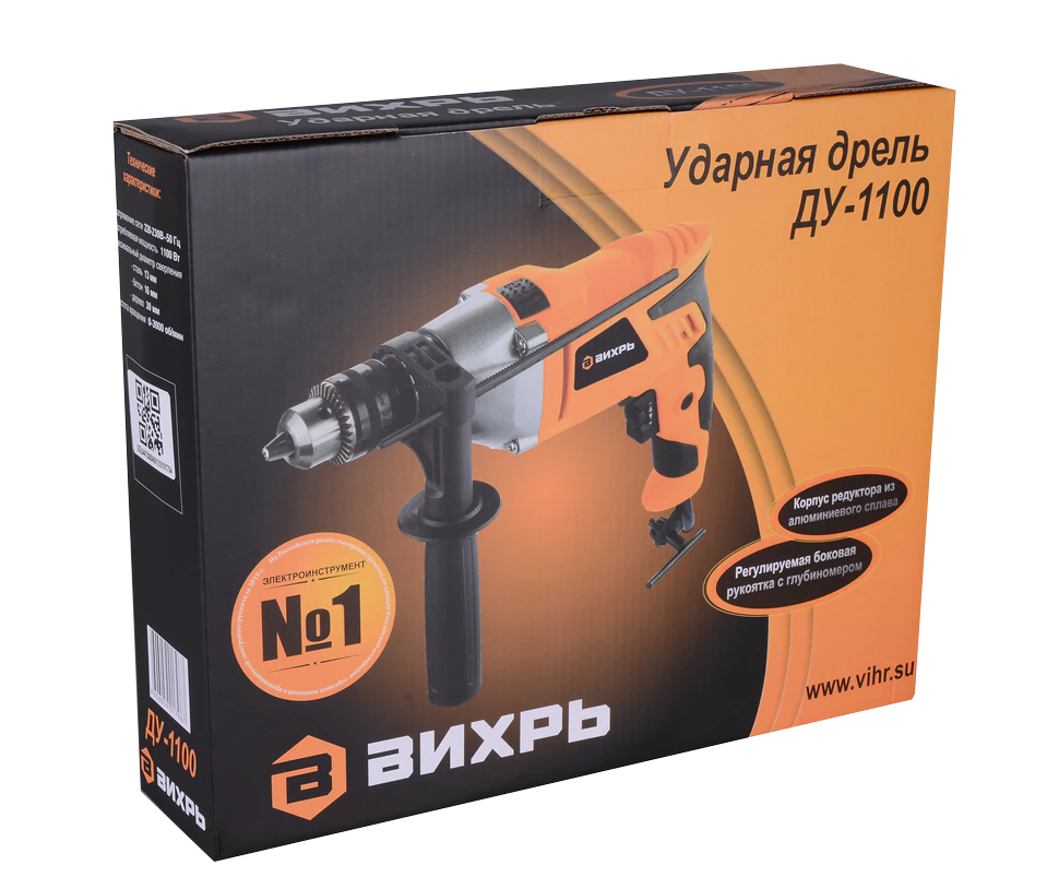 Дрель ударная Вихрь ДУ-1100 (72/8/4)