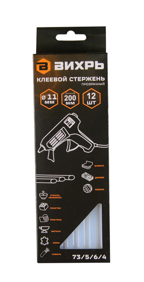 Клеевой стержень Вихрь 11x200 мм, 12 шт