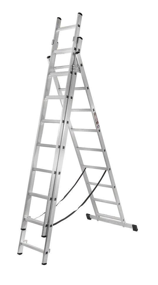 Лестница алюминиевая трехсекционная Вихрь ЛА 3х9 Лестница алюминиевая трехсекционная Вихрь ЛА 3х9